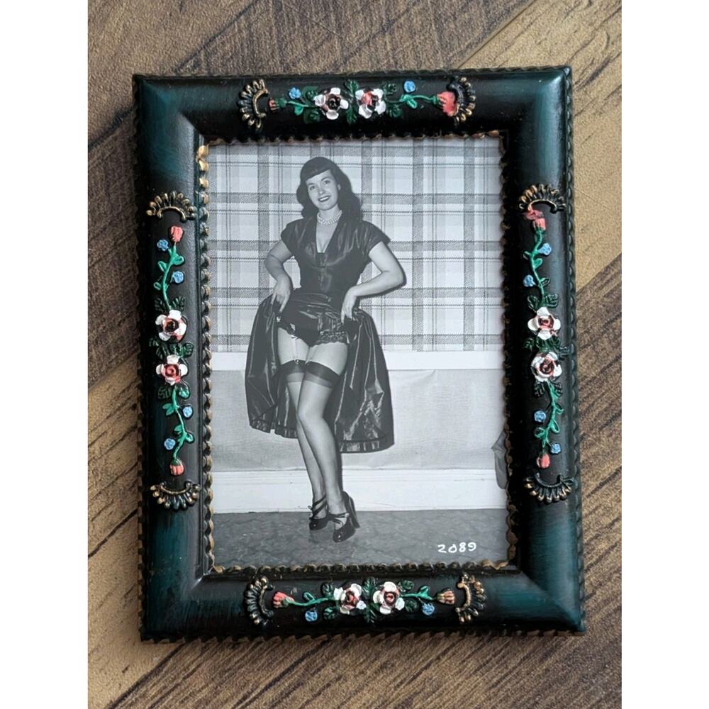 Vintage Re-Print - Bettie Page Framed Photo - Pin-Up Memorabilia